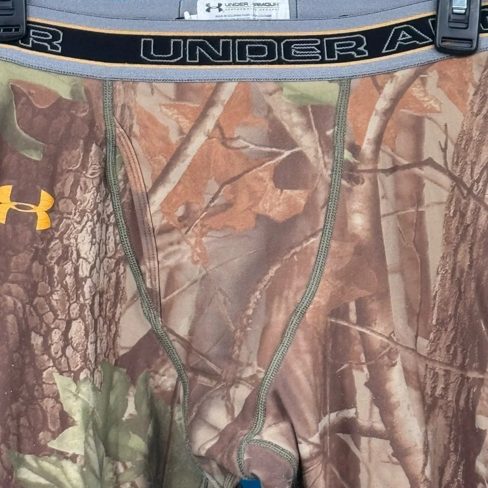 Under Armour Woodland Camo Base Layer with Orange Accent